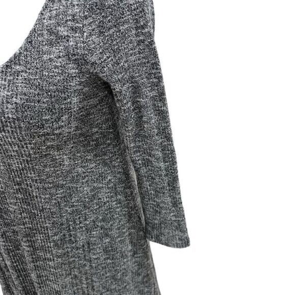 Garage Petite S Gray Marled Knit Swing Dress Long Sleeve Scoop Neck Casual - Picture 7 of 7
